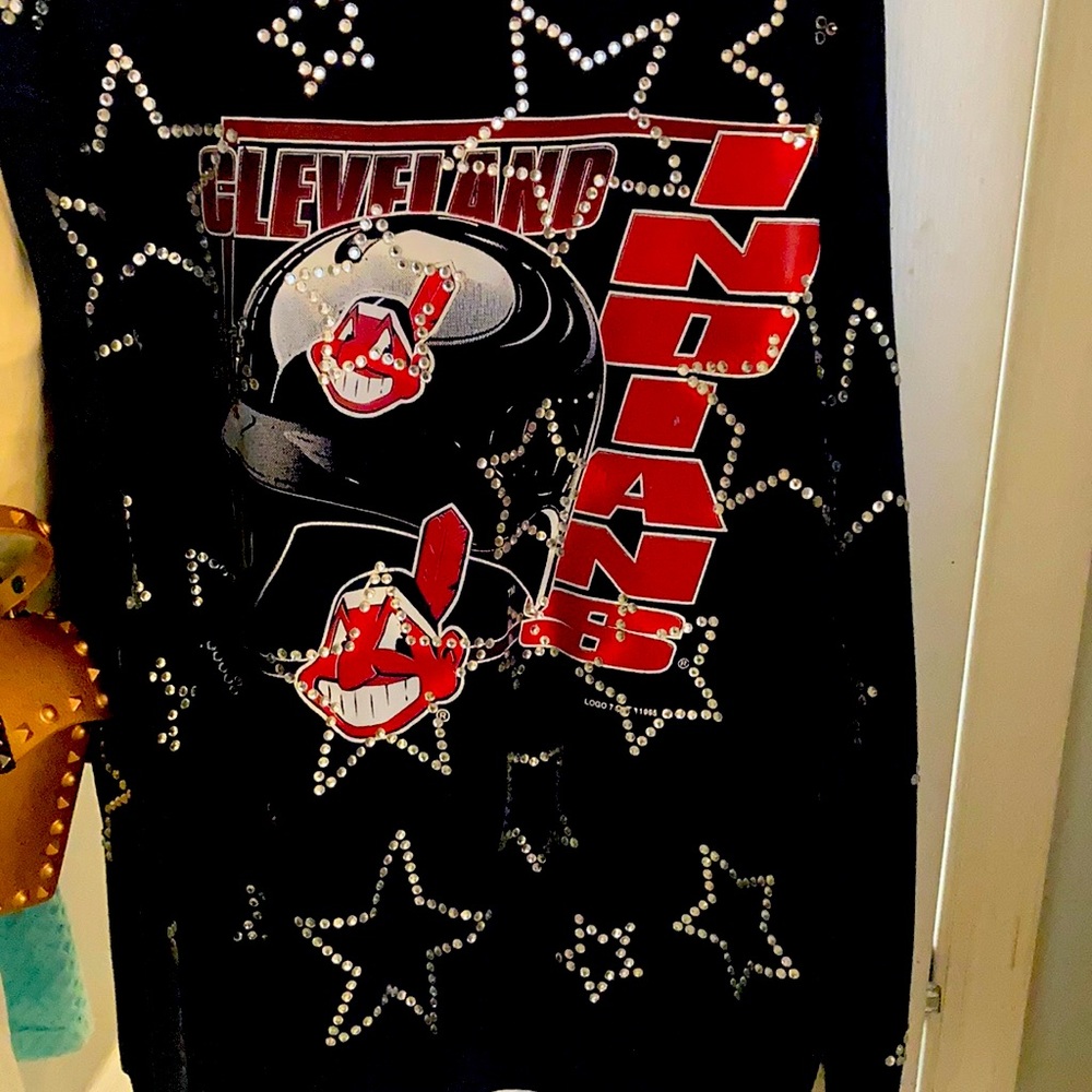 Cleveland Indians rhinestones sweatshirt